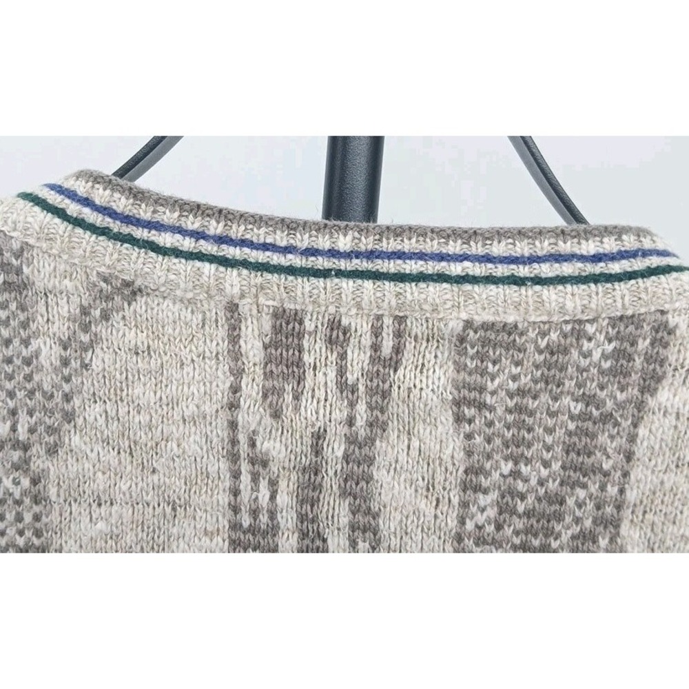 Roundtree &York Vntg Cotton Knit W/ Mallard Ducks Embroidery Grandpa Sweater Lg - Picture 10 of 10